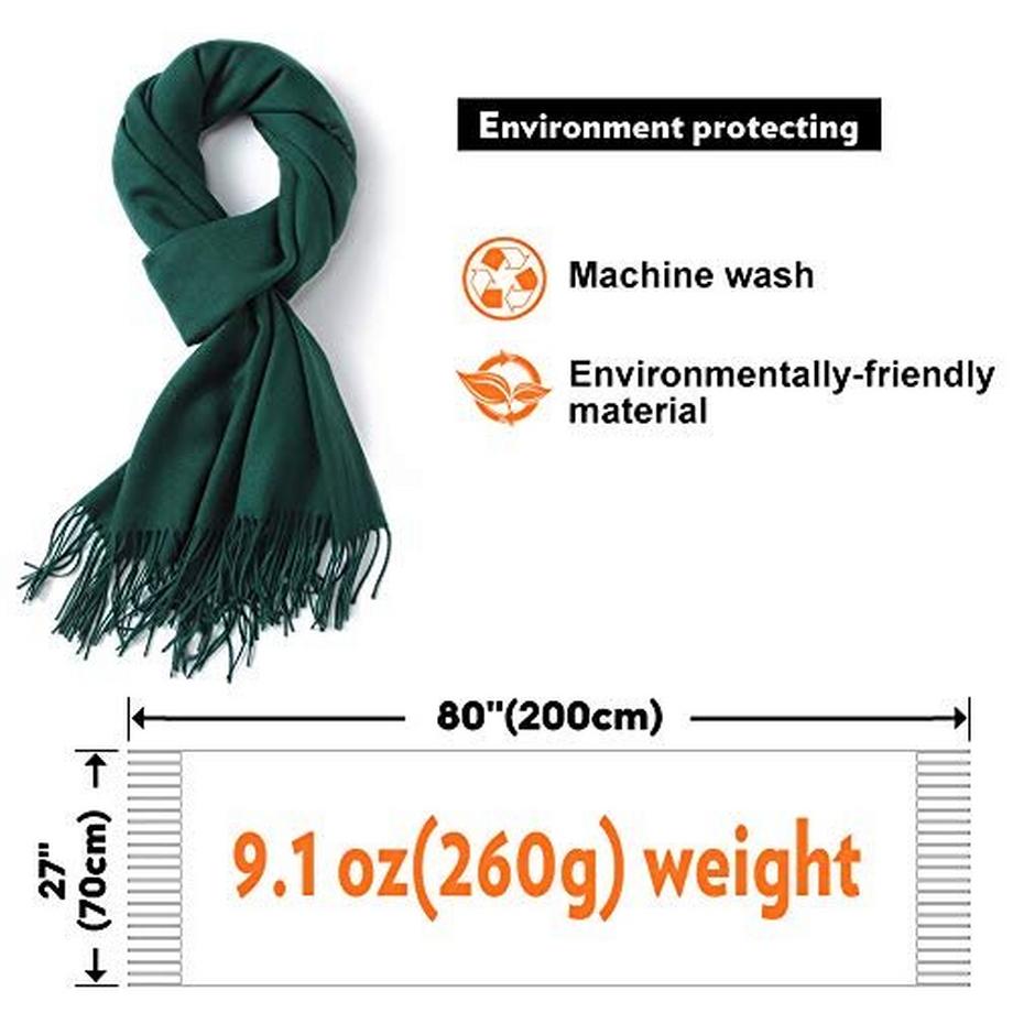 Only-bags.store Warmer Winter Herbst einfarbiger Baumwollschal mit Quasten  