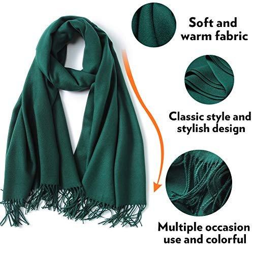 Only-bags.store Warmer Winter Herbst einfarbiger Baumwollschal mit Quasten  