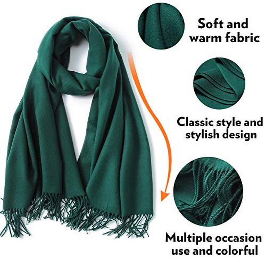 Only-bags.store Warmer Winter Herbst einfarbiger Baumwollschal mit Quasten  