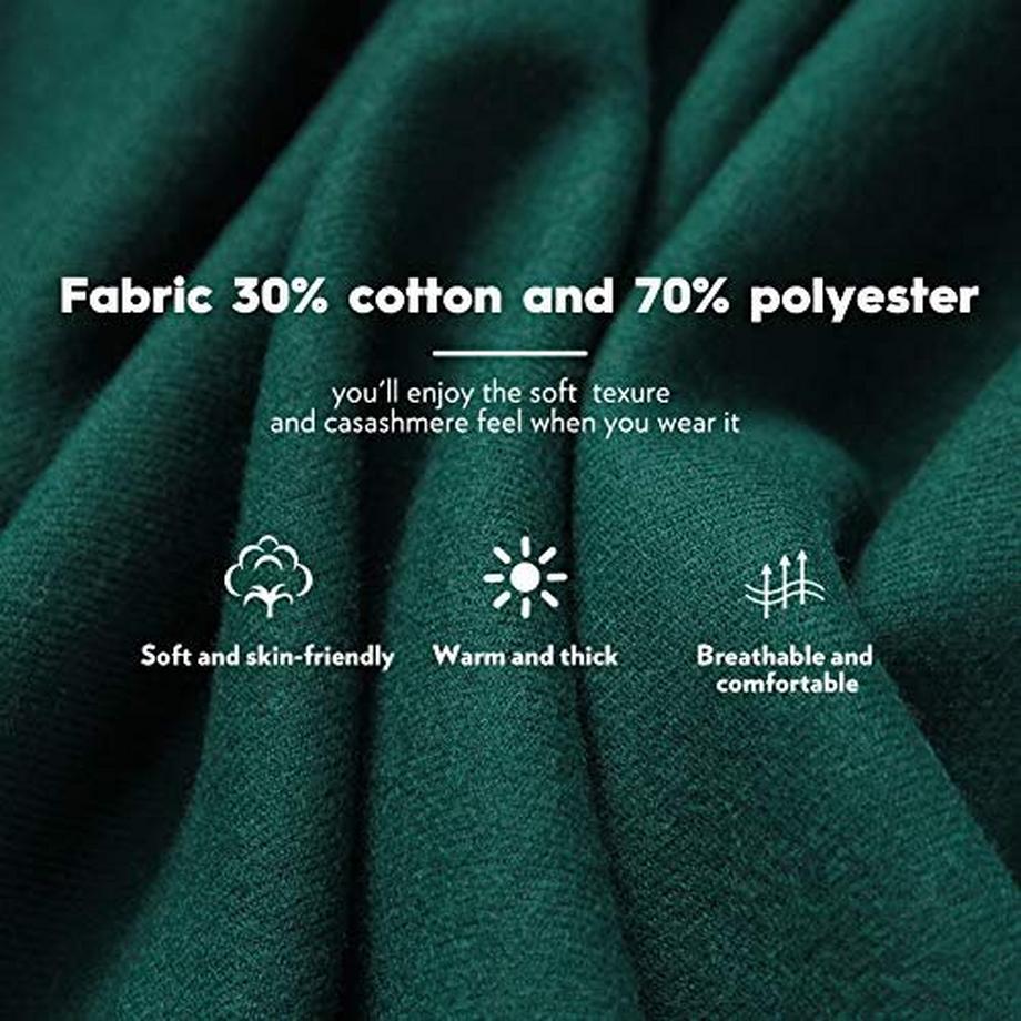 Only-bags.store Warmer Winter Herbst einfarbiger Baumwollschal mit Quasten  