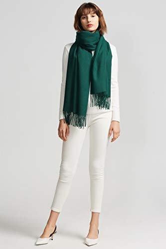 Only-bags.store Warmer Winter Herbst einfarbiger Baumwollschal mit Quasten  