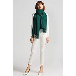 Only-bags.store Warmer Winter Herbst einfarbiger Baumwollschal mit Quasten  