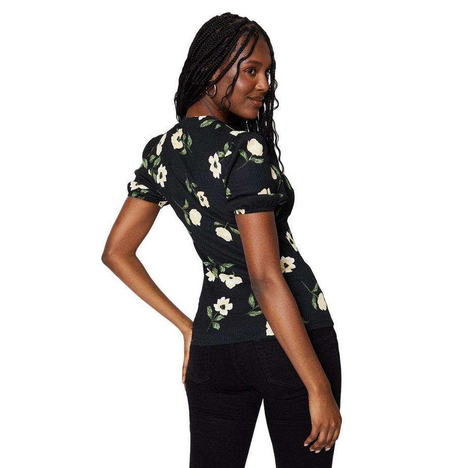 Dorothy Perkins Florale Tropfenausschnitt Puffärmel Bluse  