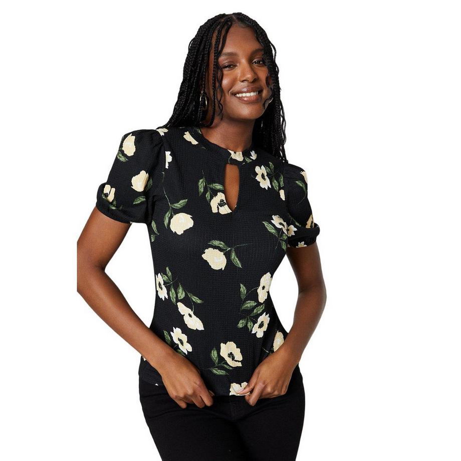 Dorothy Perkins Florale Tropfenausschnitt Puffärmel Bluse  