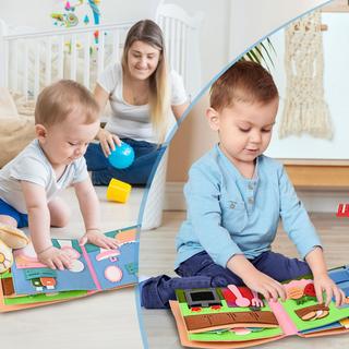 Activity-board  Weicher Stoff Baby Bücher frühes Lernen Leben Fähigkeiten Lernen Spielzeug 3D Filz 