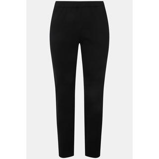 Ulla Popken  Pantalon en point de Rome Sienna, coupe slim et taille élastique 