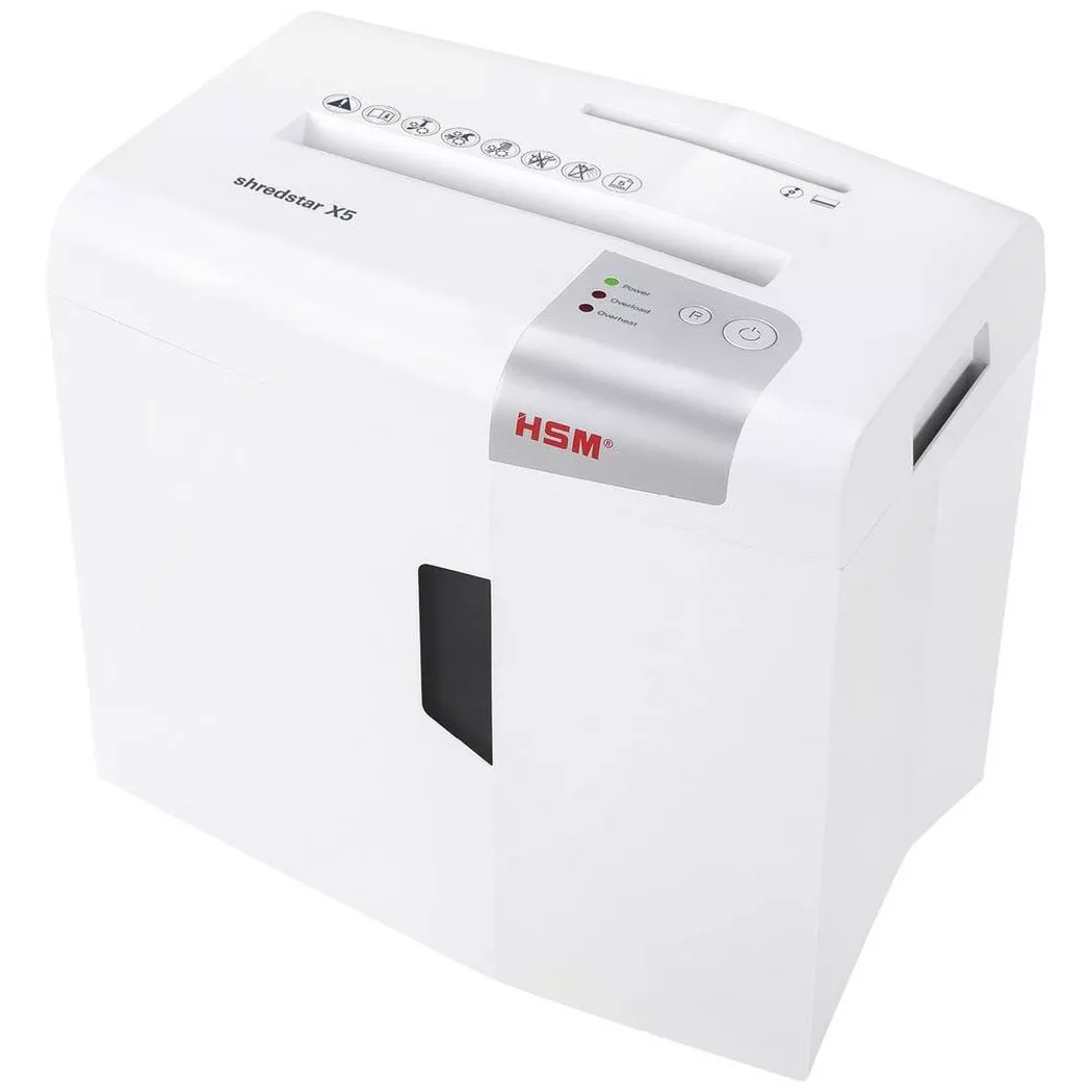 HSM – Aktenvernichter Partikelschnitt 4.5×30 mm, Weiss Bunt