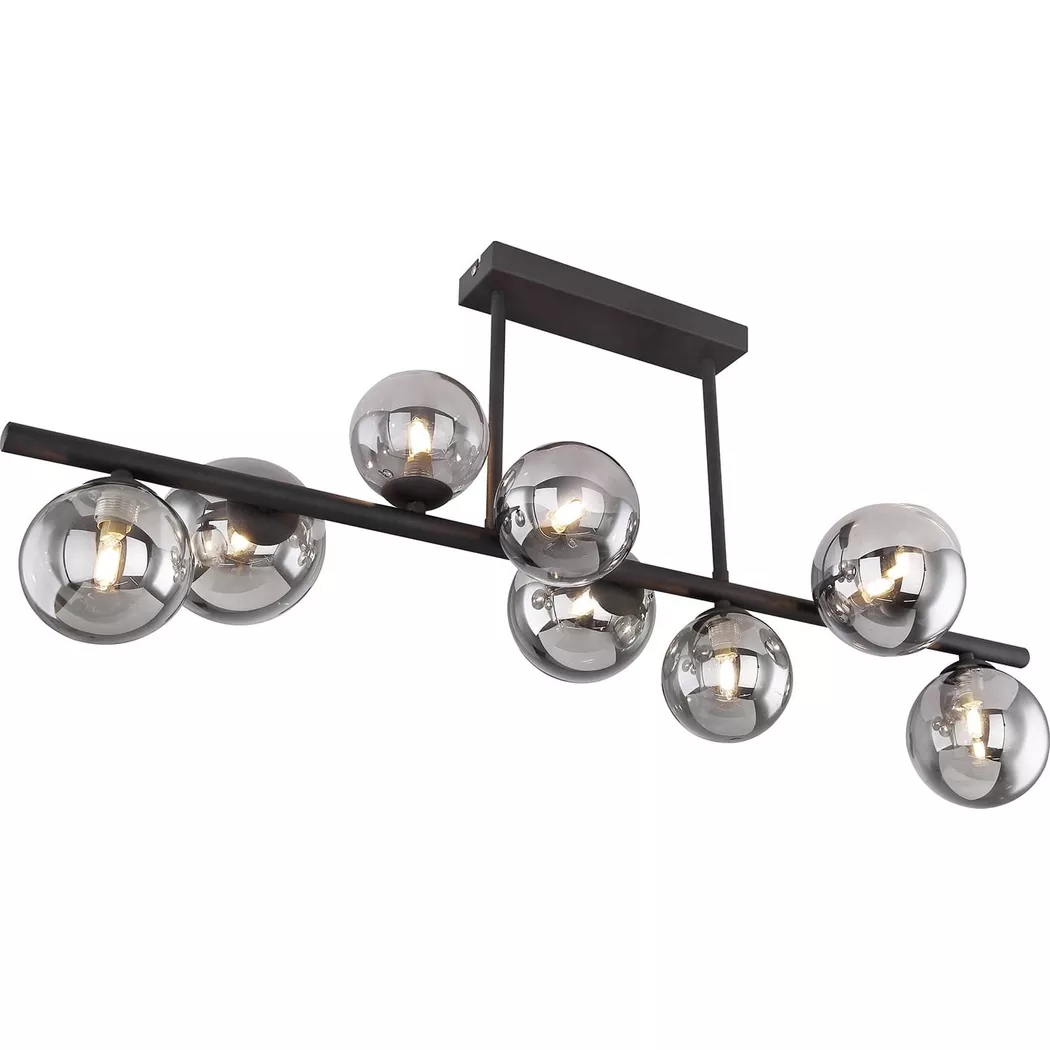 mutoni – Deckenleuchte Riha Metall 9xG9 LED, One Size, Schwarz