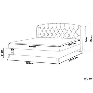 Beliani Letto con rete a doghe en Poliestere Glamour BORDEAUX  