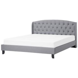 Beliani Letto con rete a doghe en Poliestere Glamour BORDEAUX  