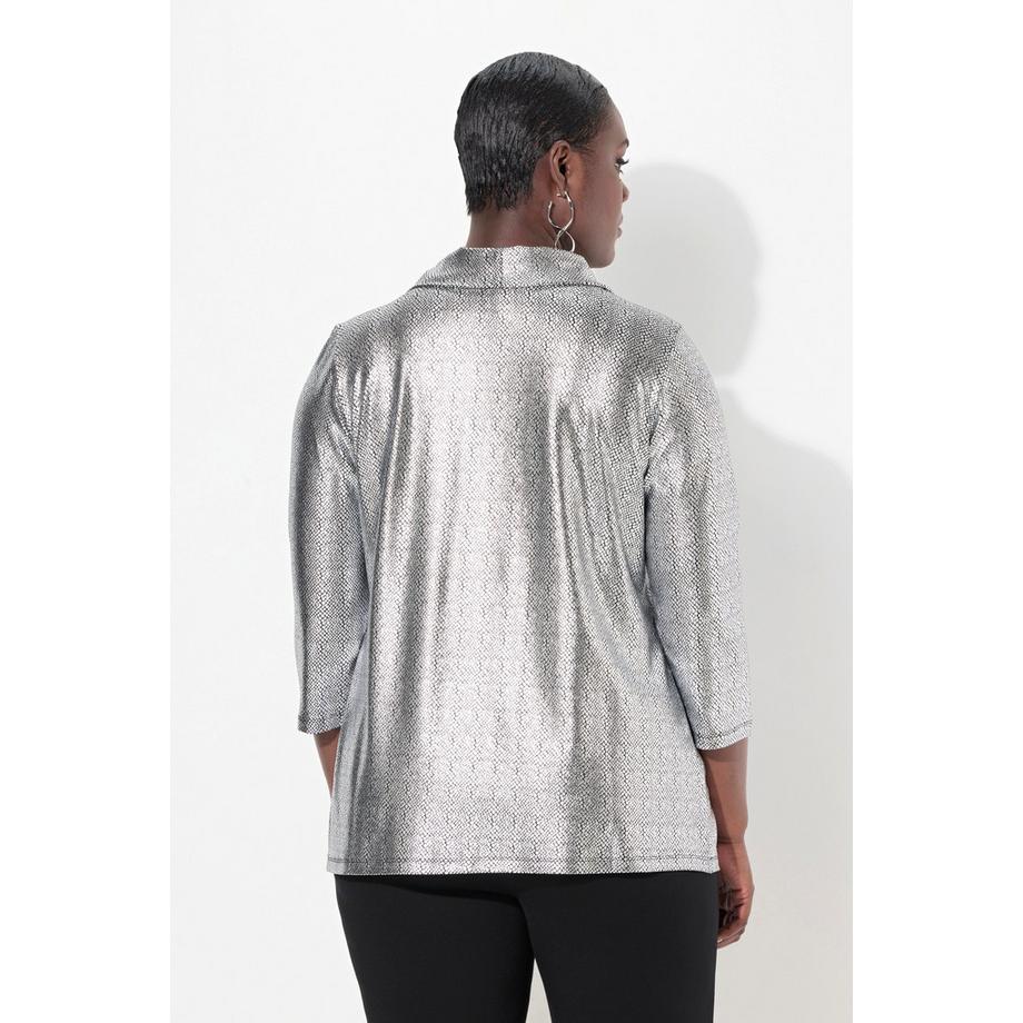 Ulla Popken T-shirt Col Bénitier Manches 3/4 Classic  