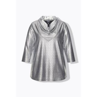 Ulla Popken  Shirt, Wasserfallausschnitt, Classic, 3/4-Arm 