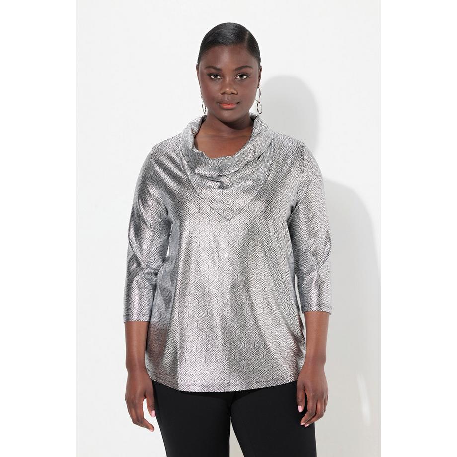 Ulla Popken T-shirt Col Bénitier Manches 3/4 Classic  