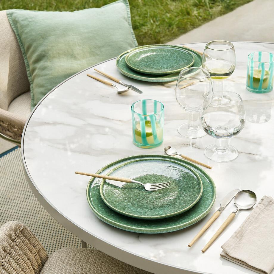 AM.PM Lot de 4 assiettes plates en grès  