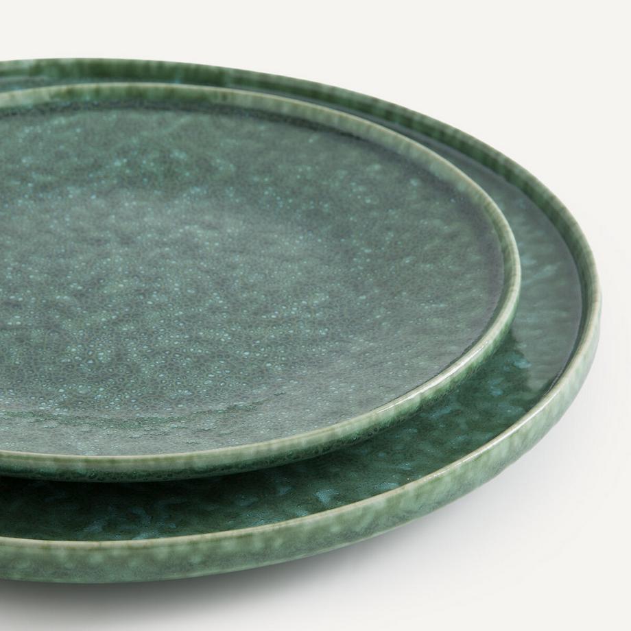 AM.PM Lot de 4 assiettes plates en grès  