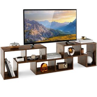 Northio Meuble TV en bois en 3 parties pour téléviseurs jusqu'à 65" Meuble TV librement combinable marron  
