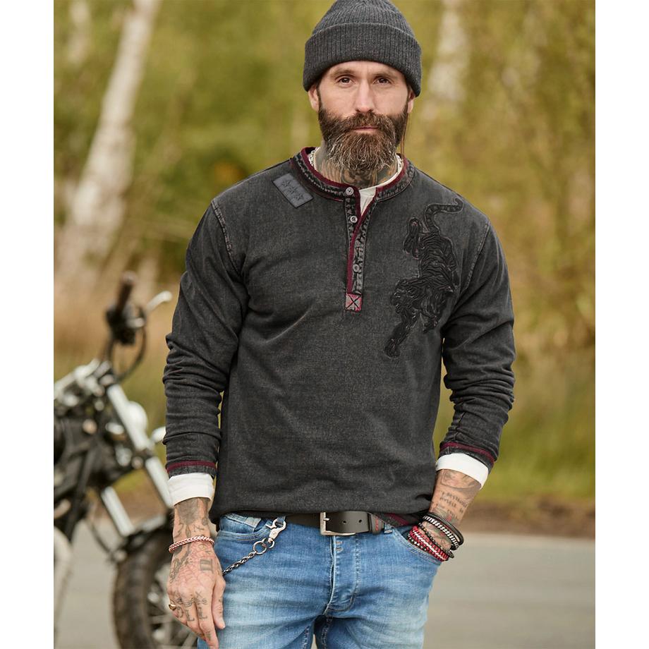Joe Browns Camicia Henley con Ricamo Tigre  