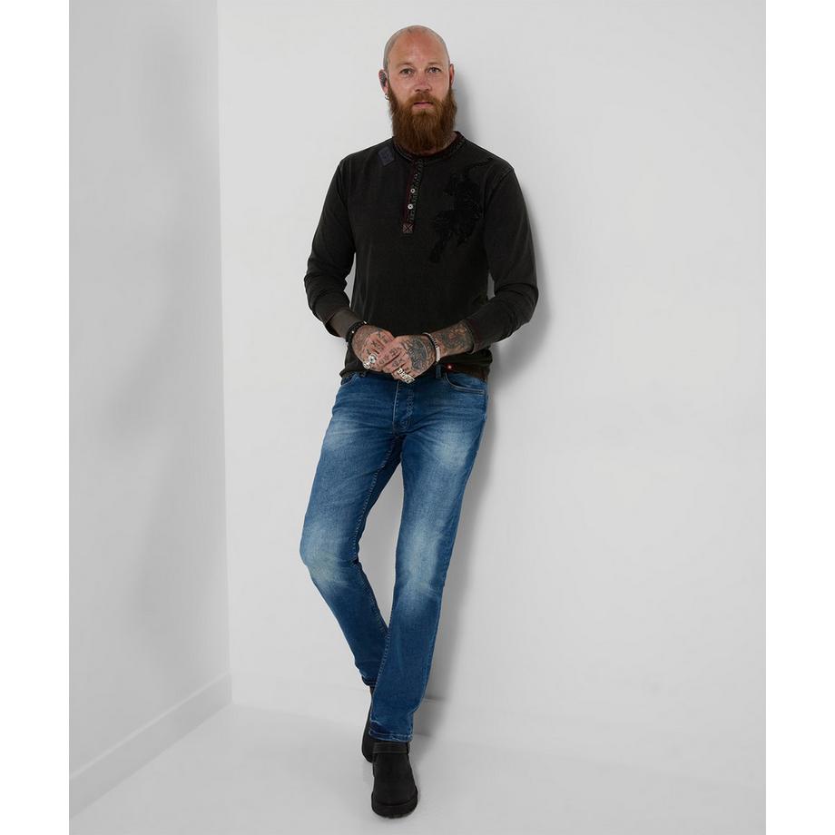 Joe Browns Camicia Henley con Ricamo Tigre  