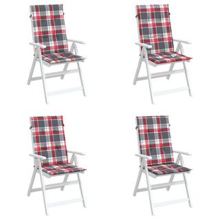 VidaXL Coussins de chaise de jardin 4 pcs Carreaux 120x50x3 cm  