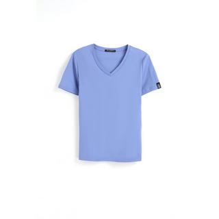 Bellemere New York  T-shirt in cotone con grande scollo a V 160G 