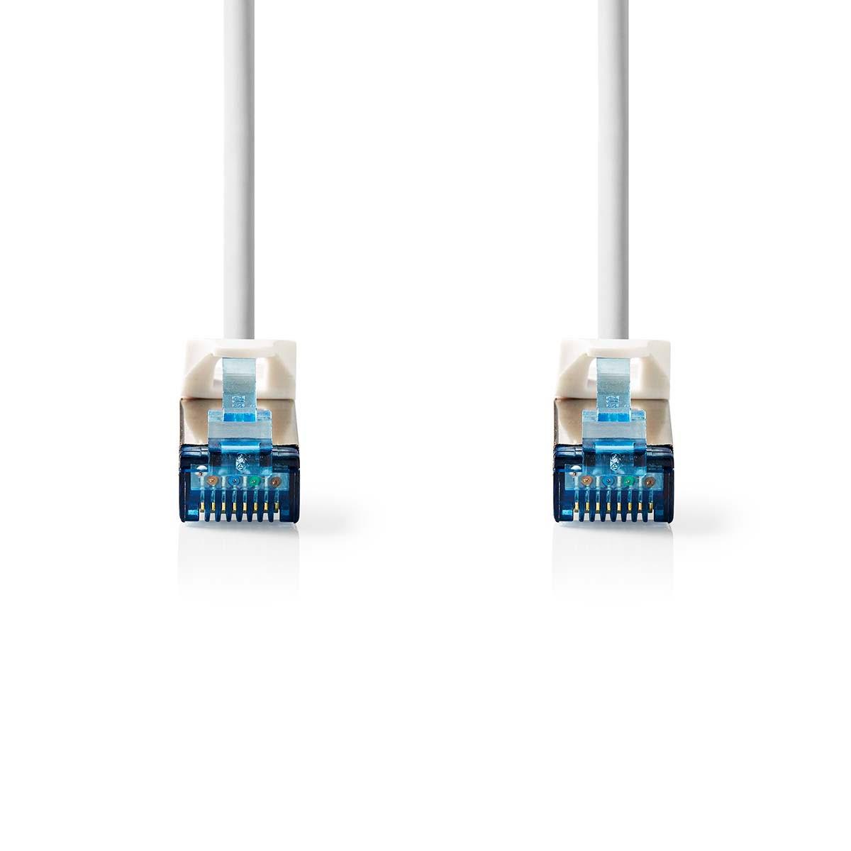 Nedis  Câble réseau CAT6a | S/FTP | RJ45 mâle | RJ45 mâle | 3.00 m | Snagless | Rond | LSZH | Blanc | Label 