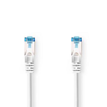 Câble réseau CAT6a | S/FTP | RJ45 mâle | RJ45 mâle | 3.00 m | Snagless | Rond | LSZH | Blanc | Label