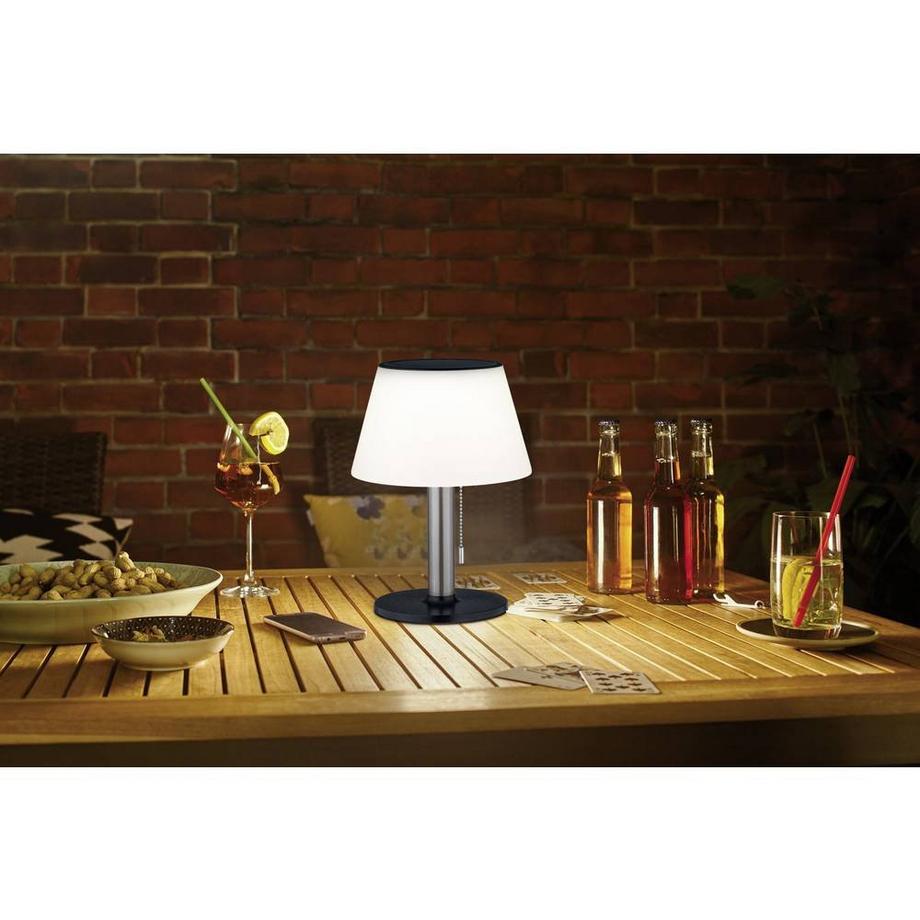 Paulmann Lampe de table solaire extérieure Lillesol IP44 3000K 100lm 3-Step dim acier inoxydable  