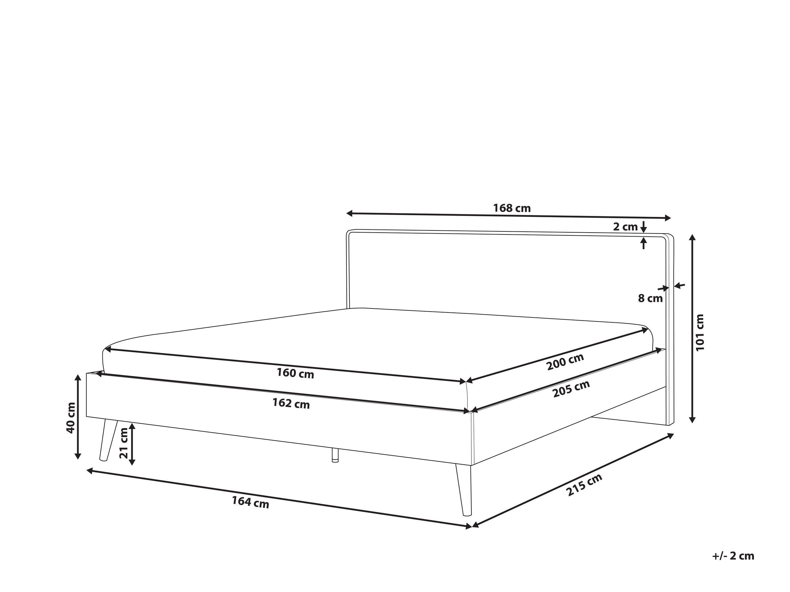 Beliani Letto con LED en Pannello di fibre (LDF) Moderno SERRIS  