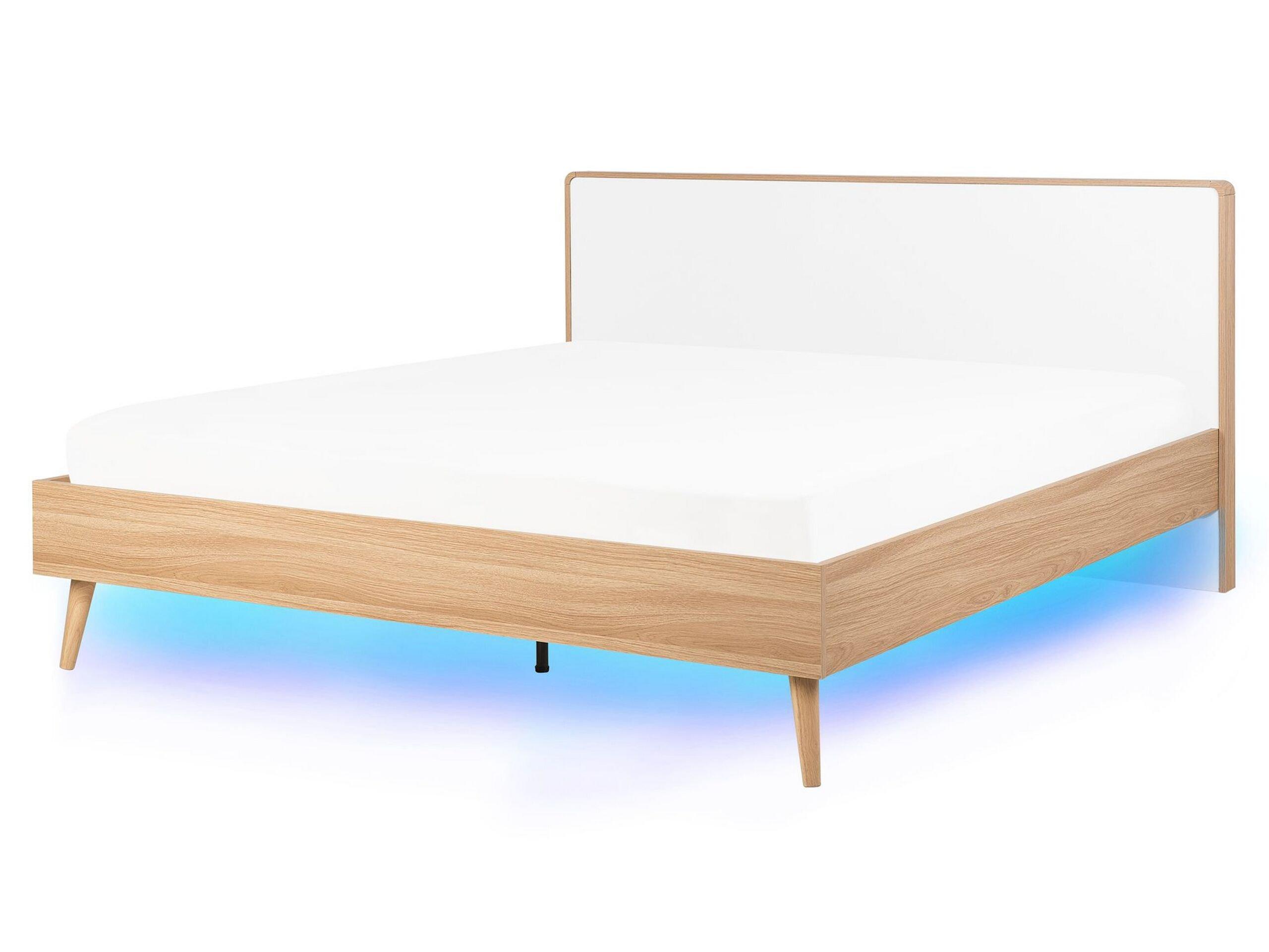 Beliani Letto con LED en Pannello di fibre (LDF) Moderno SERRIS  