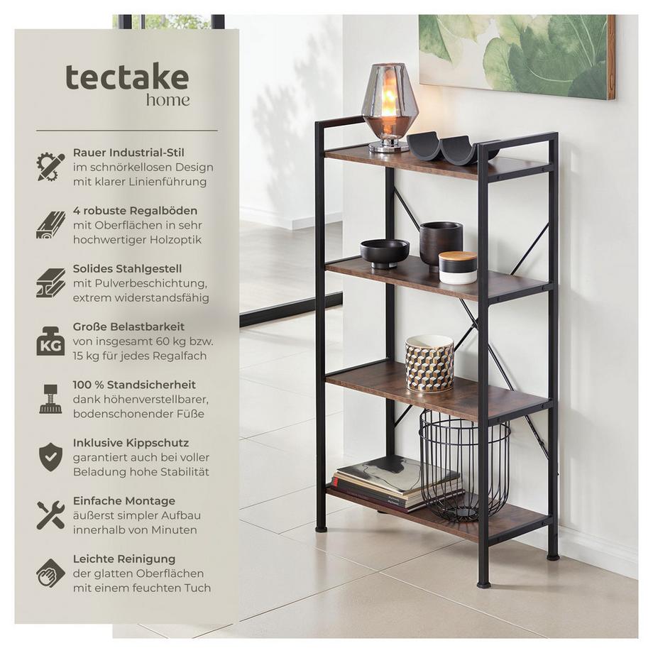 Tectake Regal Leeds Industrial Style Holz und Stahl  