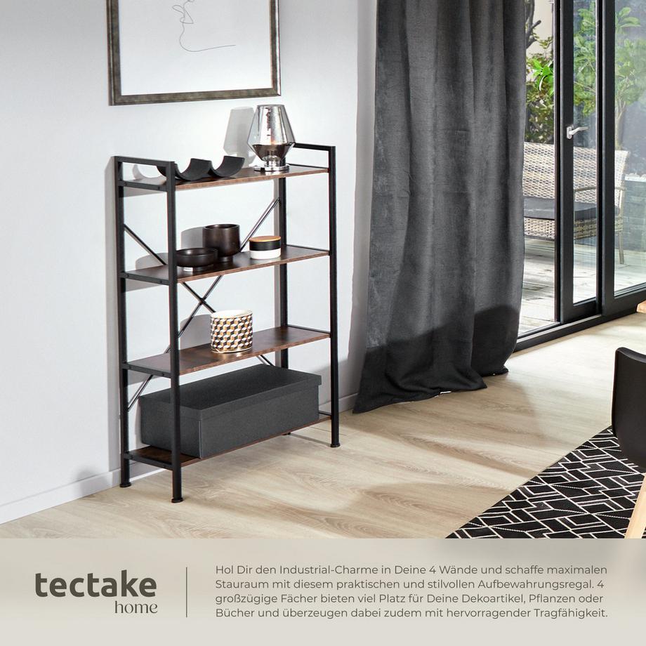 Tectake Regal Leeds Industrial Style Holz und Stahl  