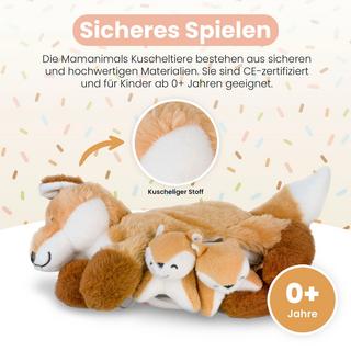 Mamanimals  Set de peluches Maman Renard et Bébés 