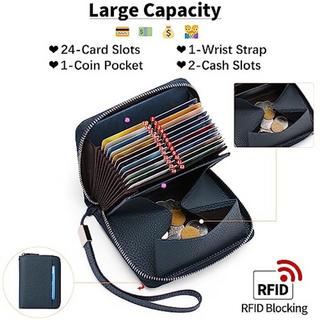 Only-bags.store Leder Reissverschluss Portemonnaie mit Kreditkartenschutz  