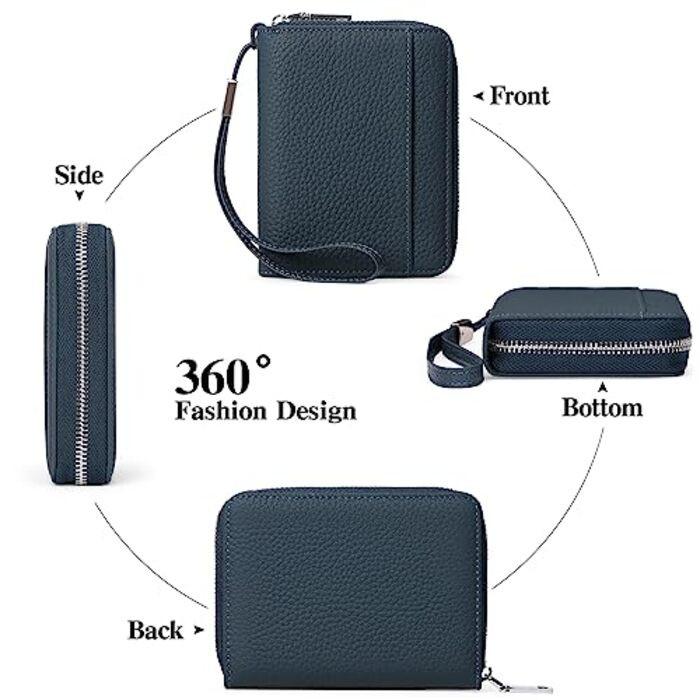 Only-bags.store Leder Reissverschluss Portemonnaie mit Kreditkartenschutz  