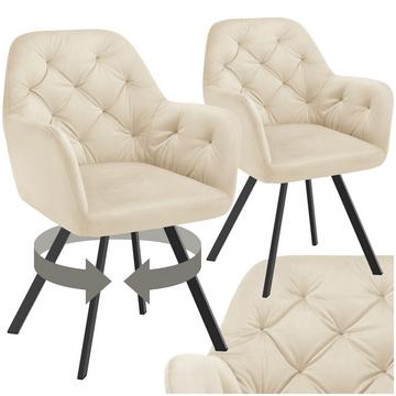 Fauteuil pivotant en velours Lucia, rembourré