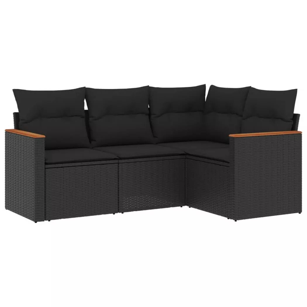 VidaXL - Garten sofagarnitur poly-rattan, One Size, Schwarz