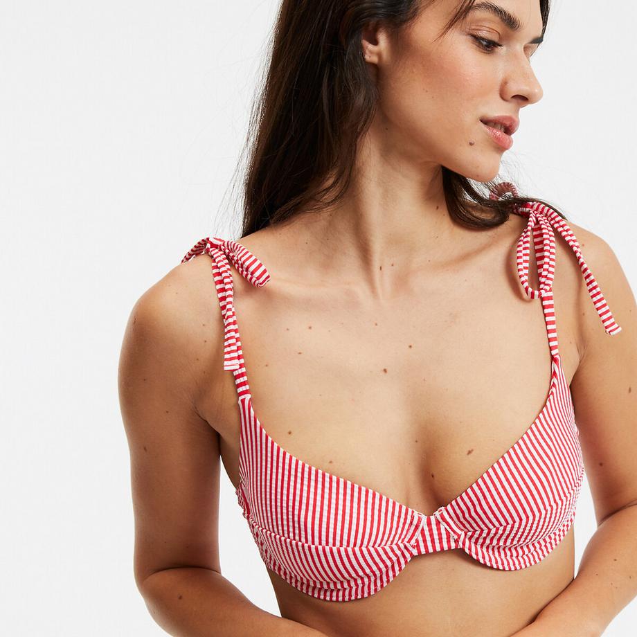 La Redoute Collections Top bikini con ferretto a righe  