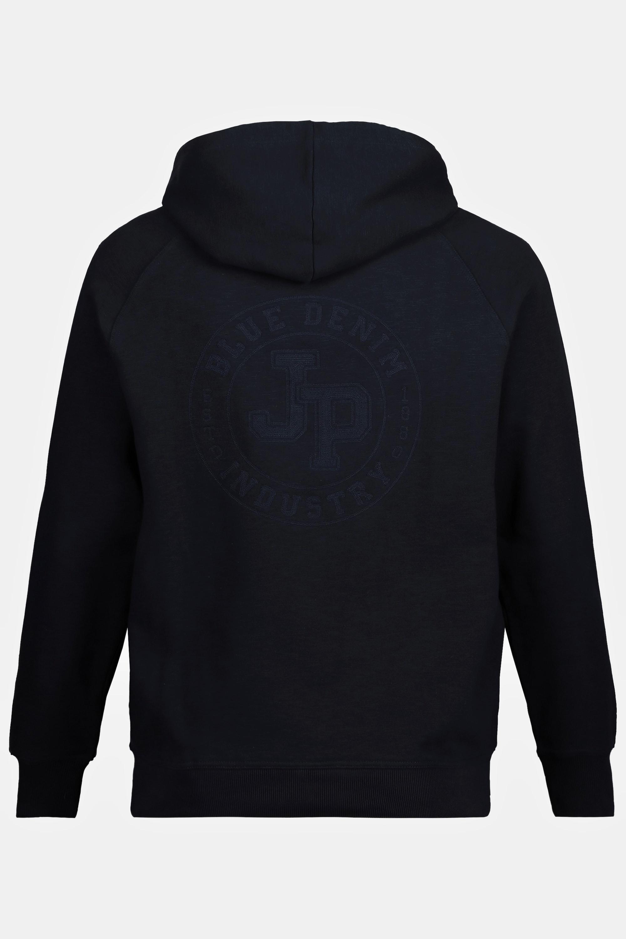 JP1880  Hoodie, Flammsweat, Kapuze, Knopfleiste 