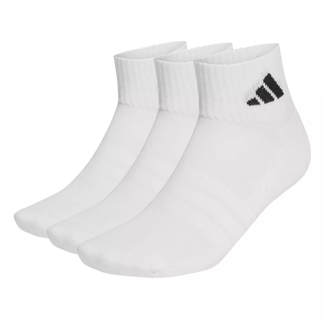 Adidas Cushioned Sportswear Ankle Socks 3 Pair Pack - White / Black - M