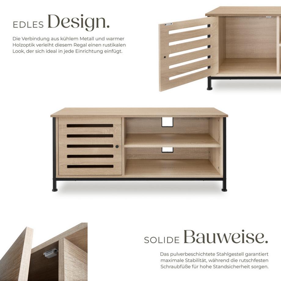 Tectake TV-Board Galway Industrial Style Holz und Stahl  