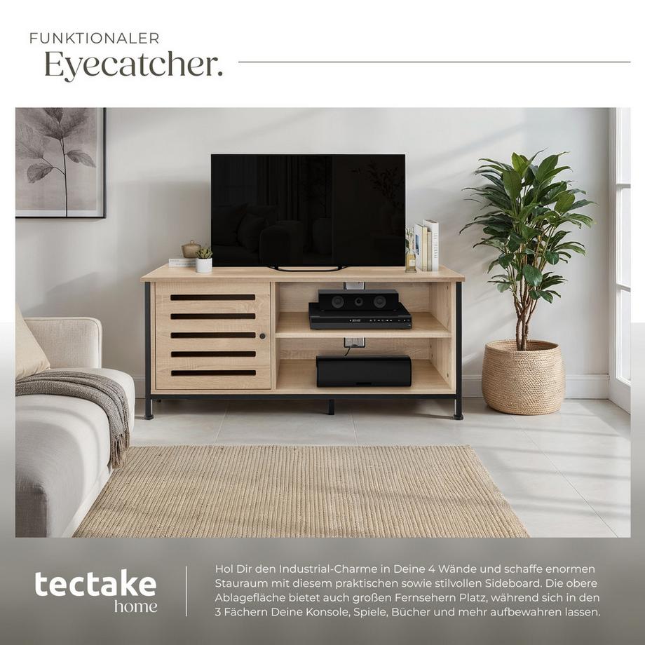 Tectake TV-Board Galway Industrial Style Holz und Stahl  