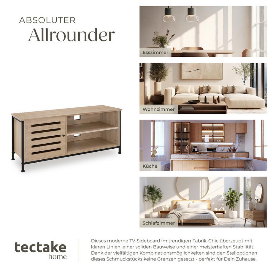 Tectake TV-Board Galway Industrial Style Holz und Stahl  