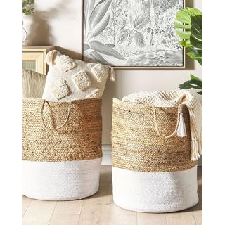 Beliani Aufbewahrungskorb 2er Set aus Jute Boho GAJAR  