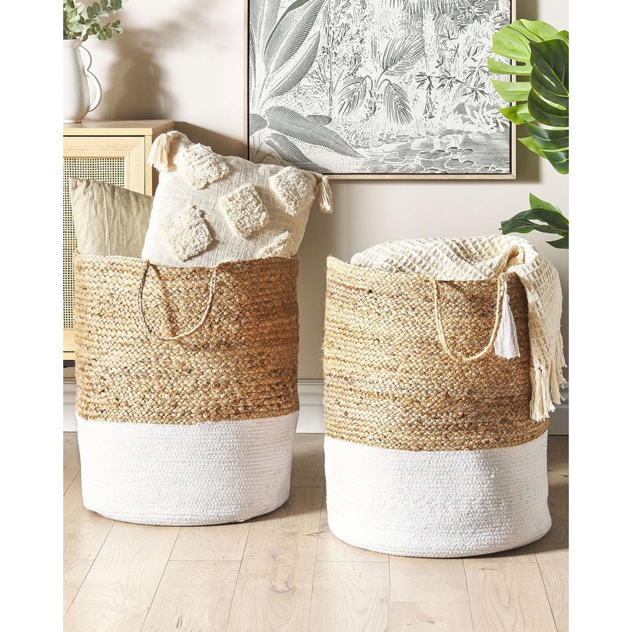 Beliani Set di 2 cestini en Iuta Boho GAJAR  