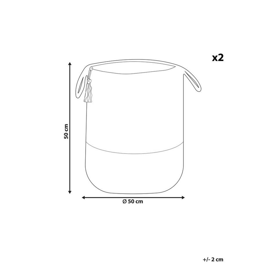 Beliani Set di 2 cestini en Iuta Boho GAJAR  