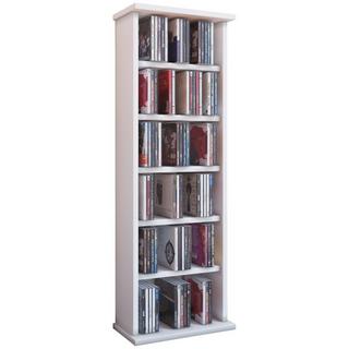 VCM CD Regal Holz Vostan | platzsparender CD Schrank für 102 CDs oder 36 DVDs | Maße: H. 92 x B. 31 x T. 18 cm | elegantes DVD Regal stehend | Blu ray  