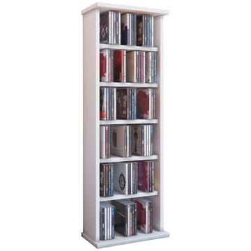 CD Regal Holz Vostan | platzsparender CD Schrank für 102 CDs oder 36 DVDs | Maße: H. 92 x B. 31 x T. 18 cm | elegantes DVD Regal stehend | Blu ray