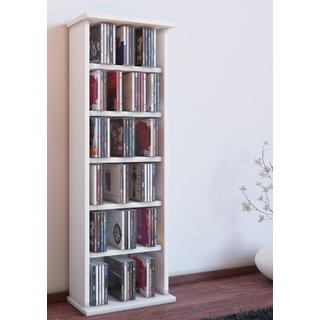 VCM CD Regal Holz Vostan | platzsparender CD Schrank für 102 CDs oder 36 DVDs | Maße: H. 92 x B. 31 x T. 18 cm | elegantes DVD Regal stehend | Blu ray  