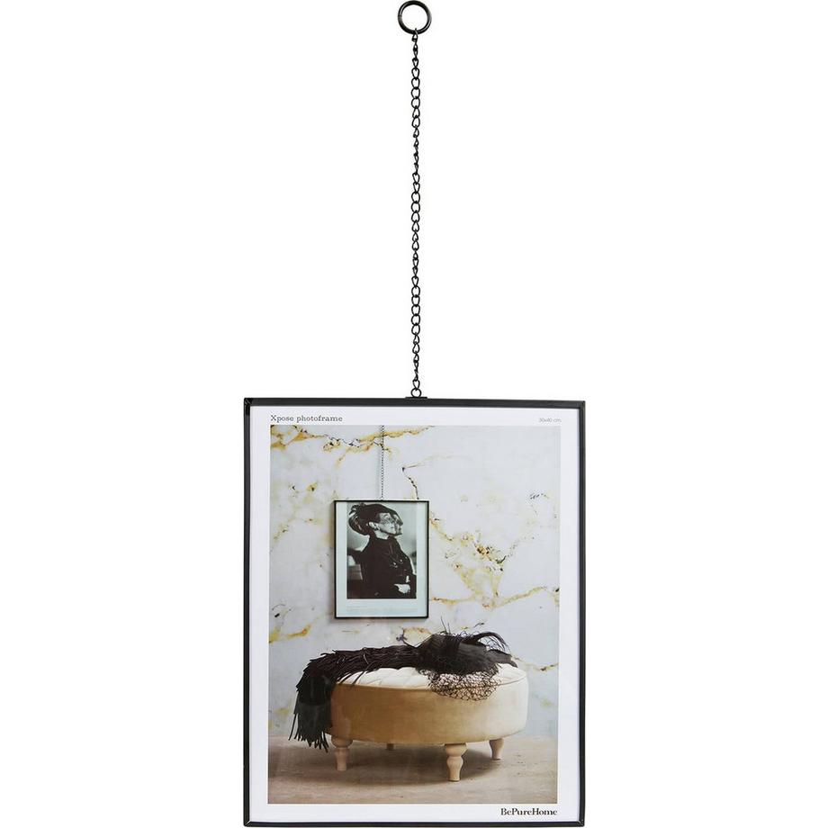 mutoni Bilderrahmen Xpose Metall mit Kette Schwarz XL 30x40  