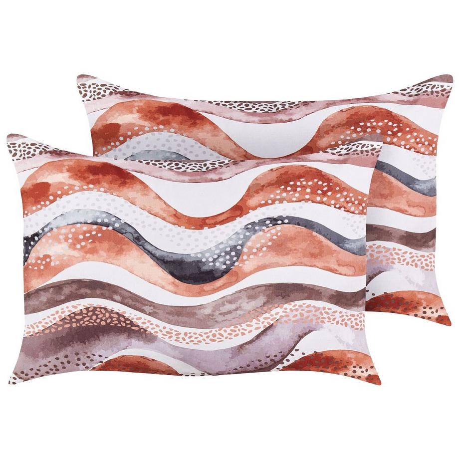 Beliani Gartenkissen 2er Set aus Polyester Retro SEBORGA  